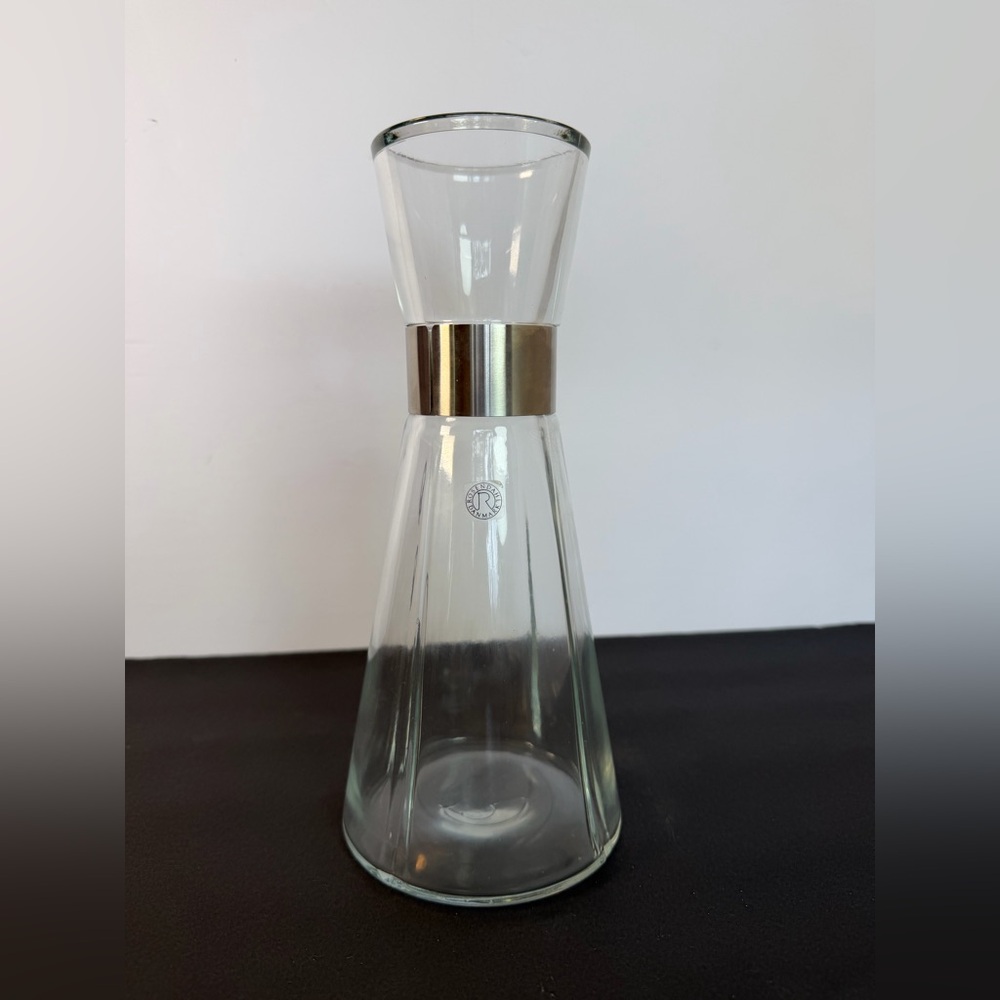 Rosendahl Danmark Grand Cru Glass Water Carafe Stainless Steel Collar Denmark